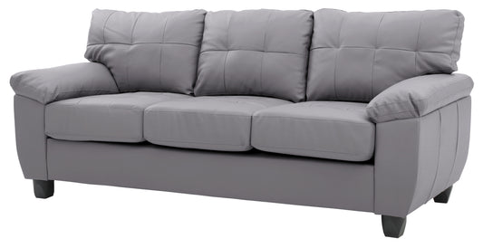 Sophisticated Gray Sofa With Padded Arms