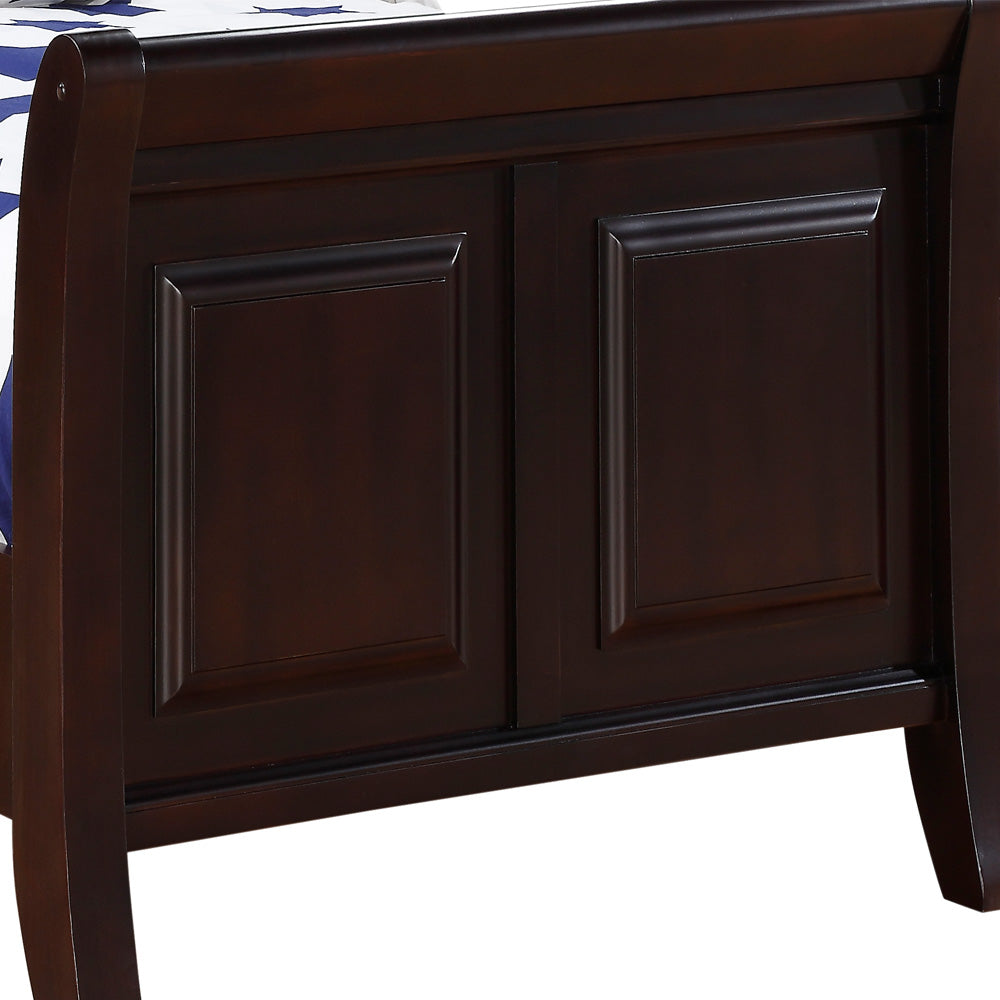 Twin Cappuccino Wood Bed Frame - 54"W x 87"D