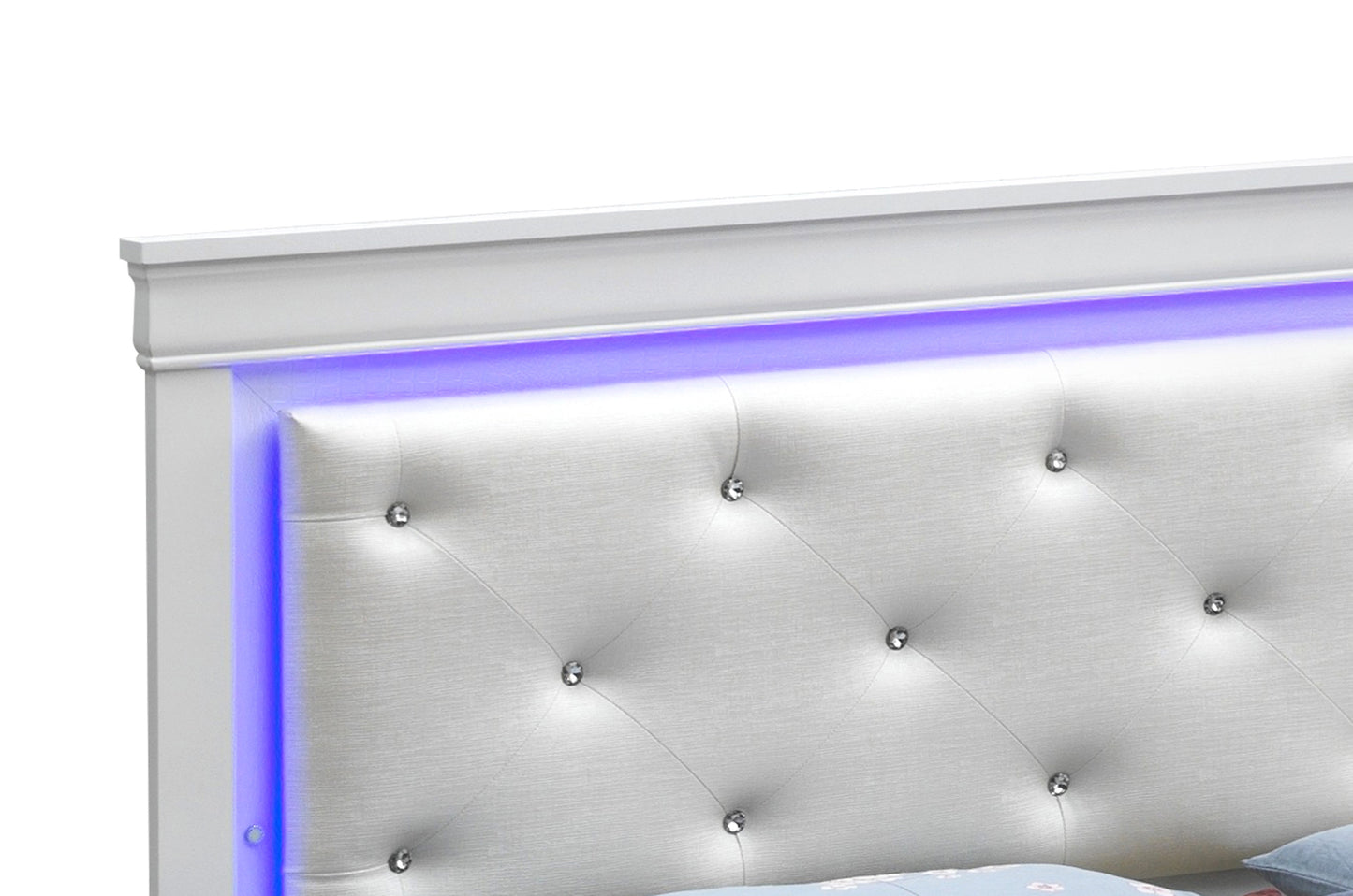 Champagne Particle Board Queen Bed Frame with Silver Finish for Bedroom