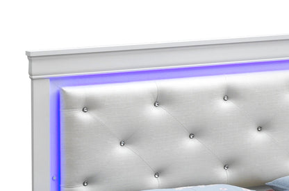 Champagne Particle Board Queen Bed Frame with Silver Finish for Bedroom