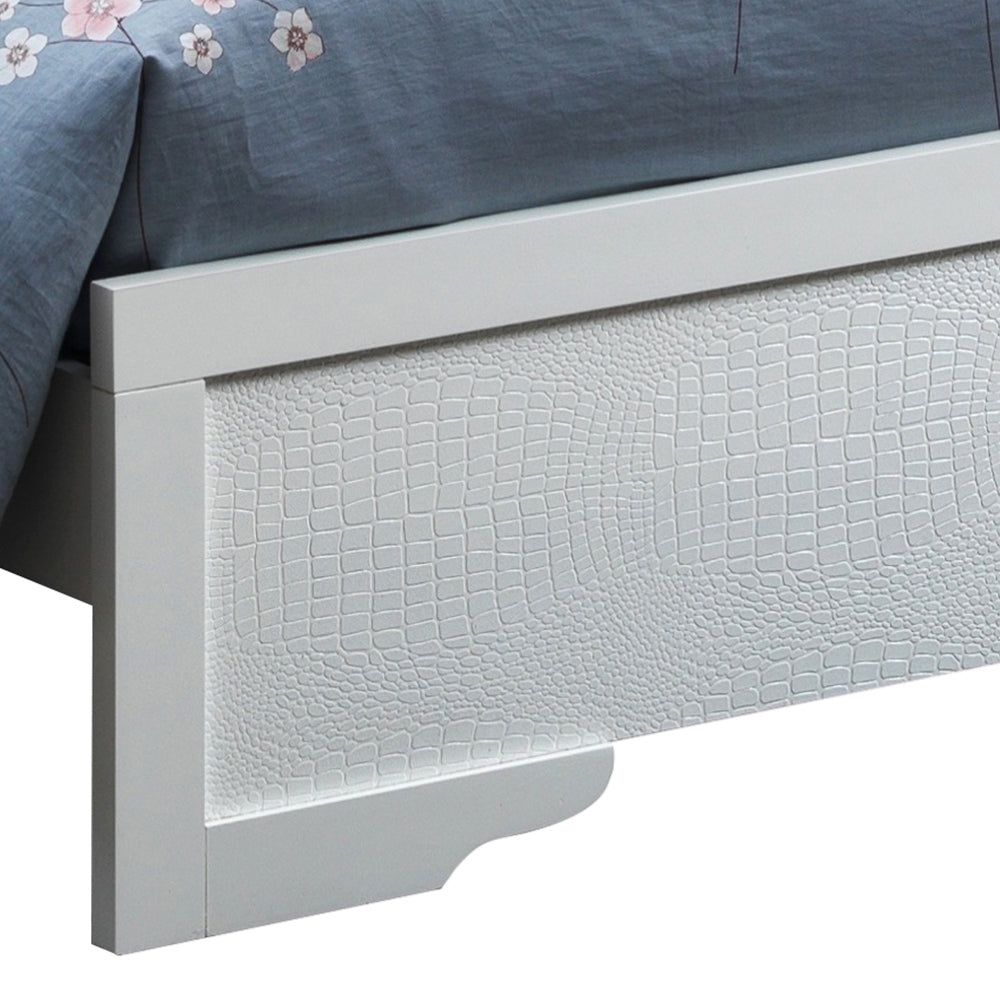Champagne Particle Board Queen Bed Frame with Silver Finish for Bedroom