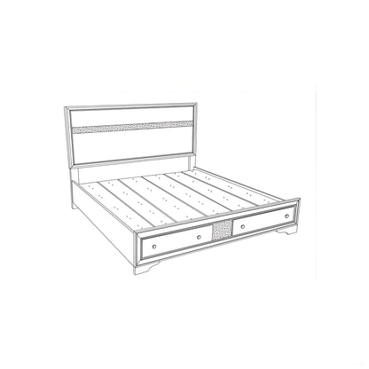 Madrid Queen Bed - Black Wood Frame, 50"H for Bedroom
