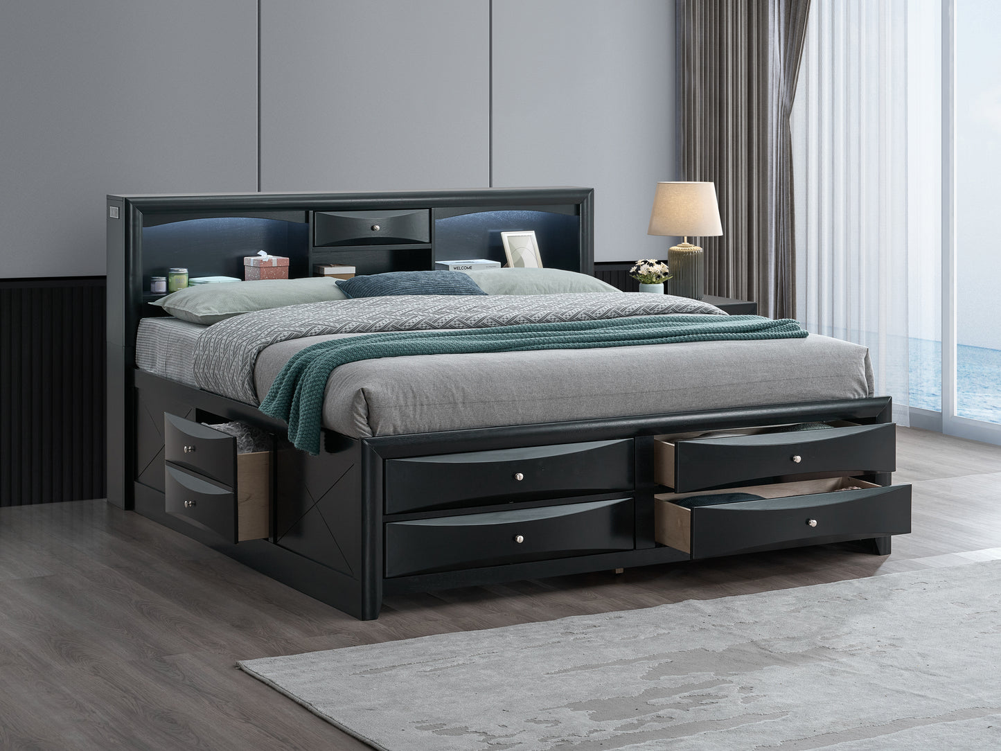 Marilla G1500S-QSB7 Queen Bed , Black