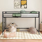 Adam sturdy junior twin loft bed black for kids, space saving, Loft Bed with easy climbing Ladder and Guardrails, Loft Bed Frame for Bedroom