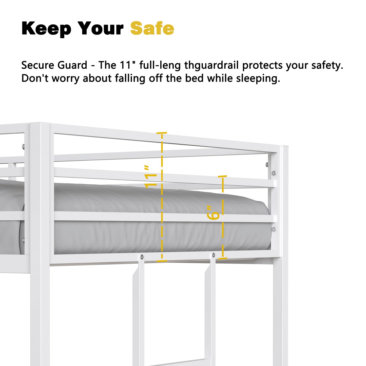 Twin Over Twin Metal Bunk Bed Frame White