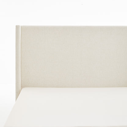 King Size Upholstered Wingback Bed - No Box Spring Needed for Bedroom