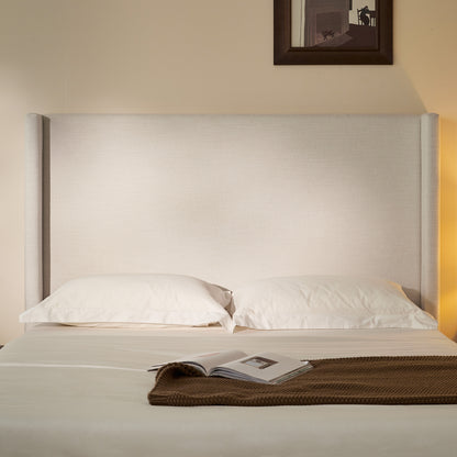 Queen Upholstered Wingback Bed - No Box Spring Needed for Bedroom