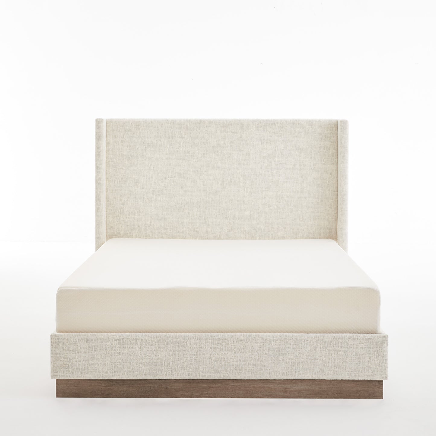 Queen Upholstered Wingback Bed - No Box Spring Needed for Bedroom