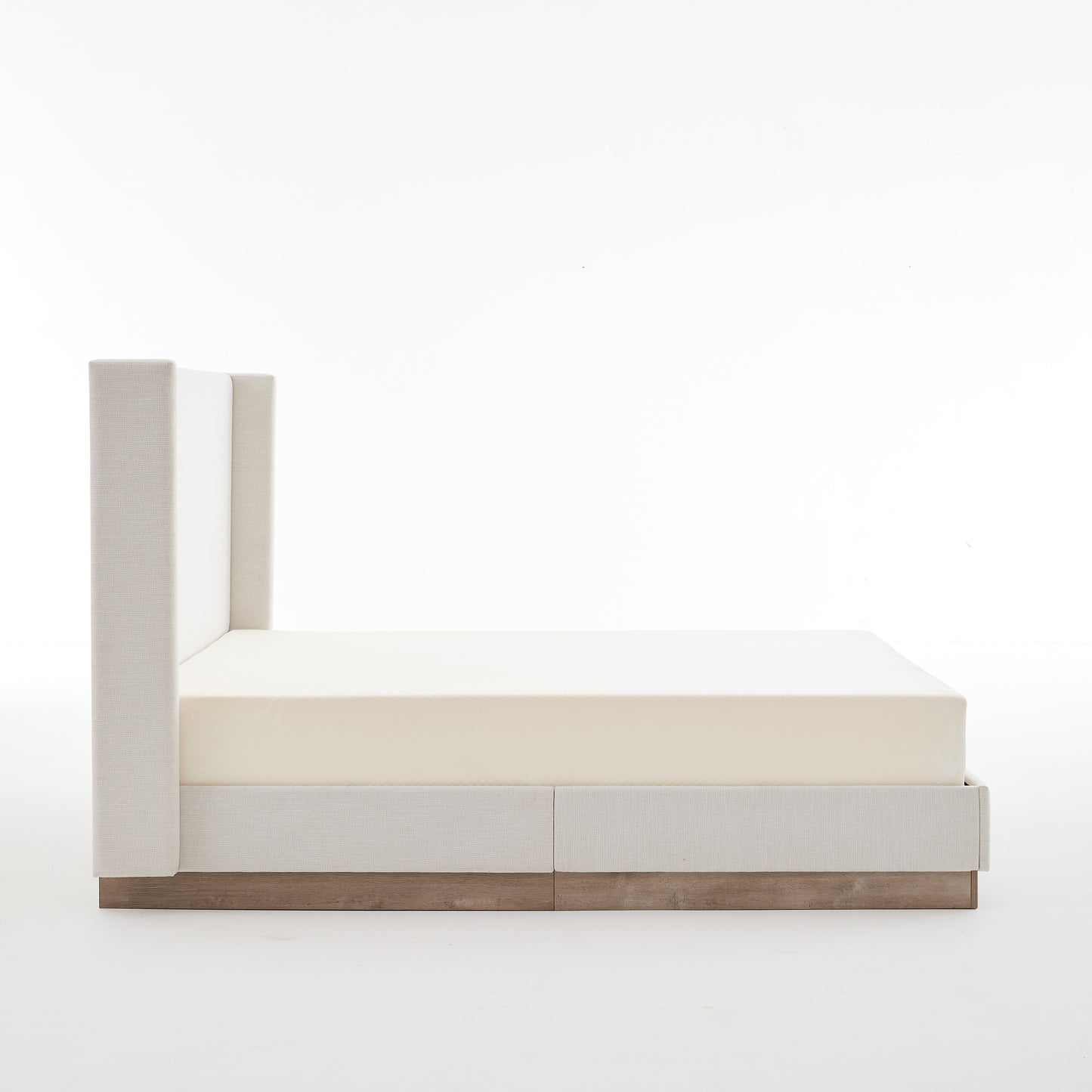 Queen Upholstered Wingback Bed - No Box Spring Needed for Bedroom
