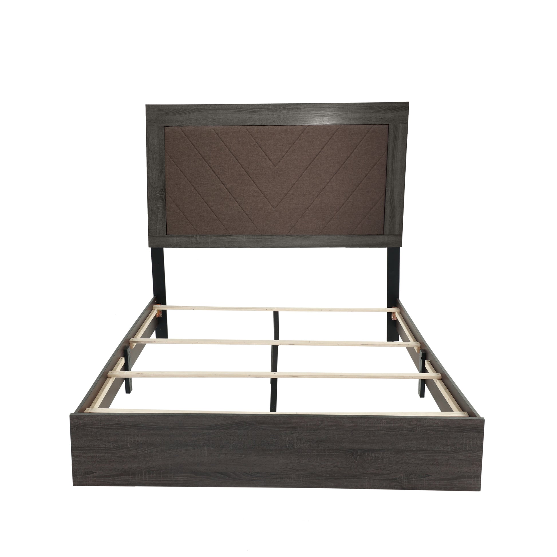 QUEEN BED in Dark Gray Oak (Rustic Accents)