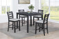 5-Piece Counter Height Table Charcoal Color