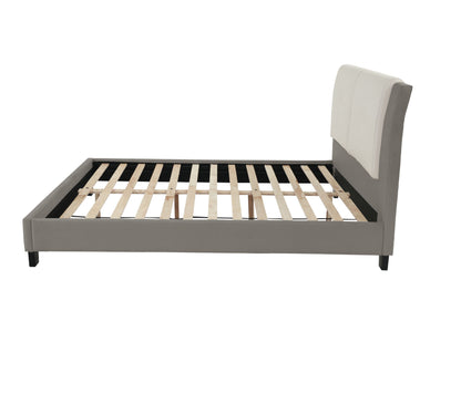 King Size Leather Bed Frame White Gray