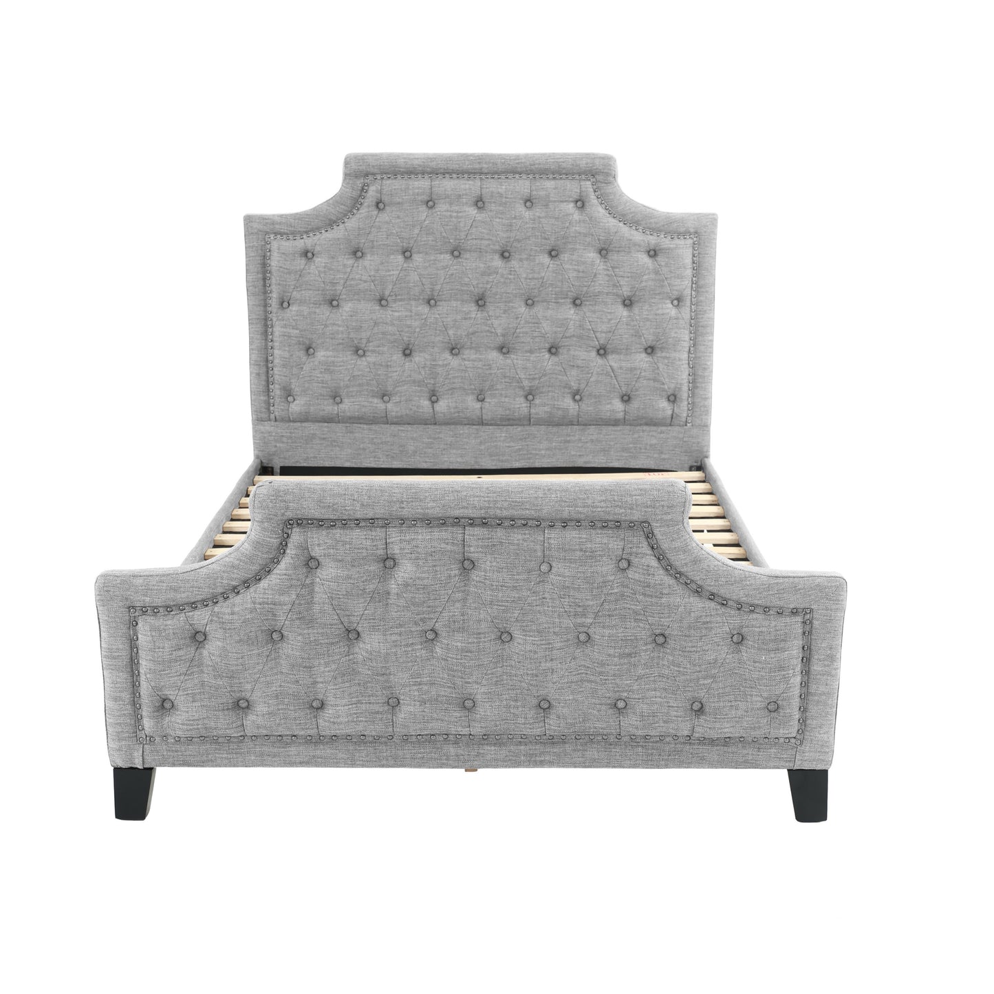 Gray Full Bed Frame - 50" High for Bedrooms