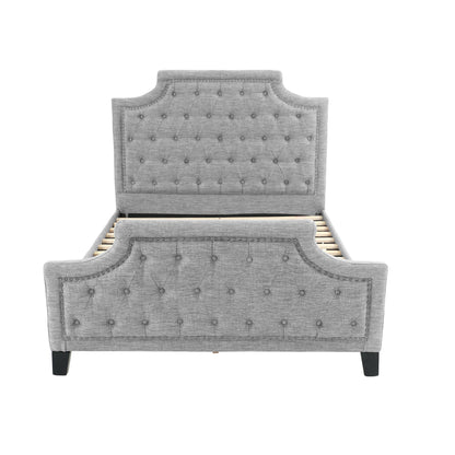 Gray Full Bed Frame - 50" High for Bedrooms