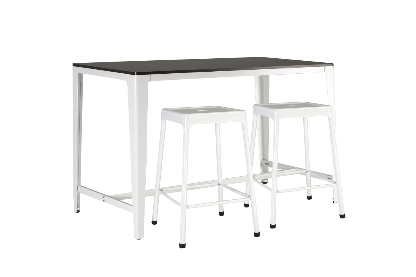 3 Piece Farmhouse Bistro Set - Brown & White Dining Table for Dining Room