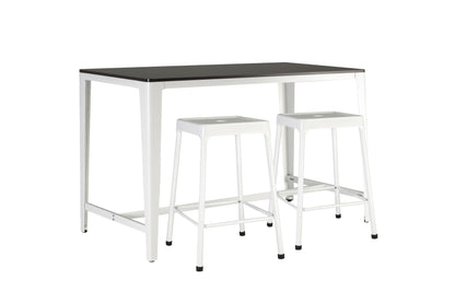 3 Piece Farmhouse Bistro Set - Brown & White Dining Table for Dining Room