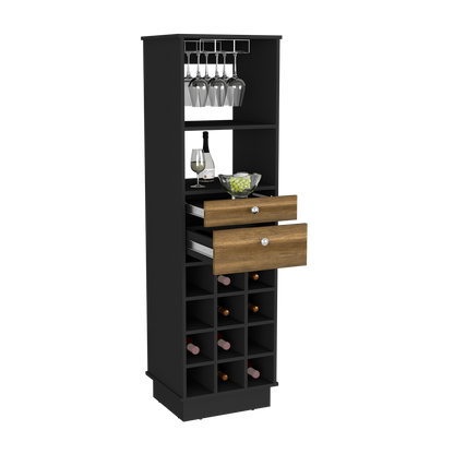 Walnut Wine Cabinet 15.7'' Top Storage