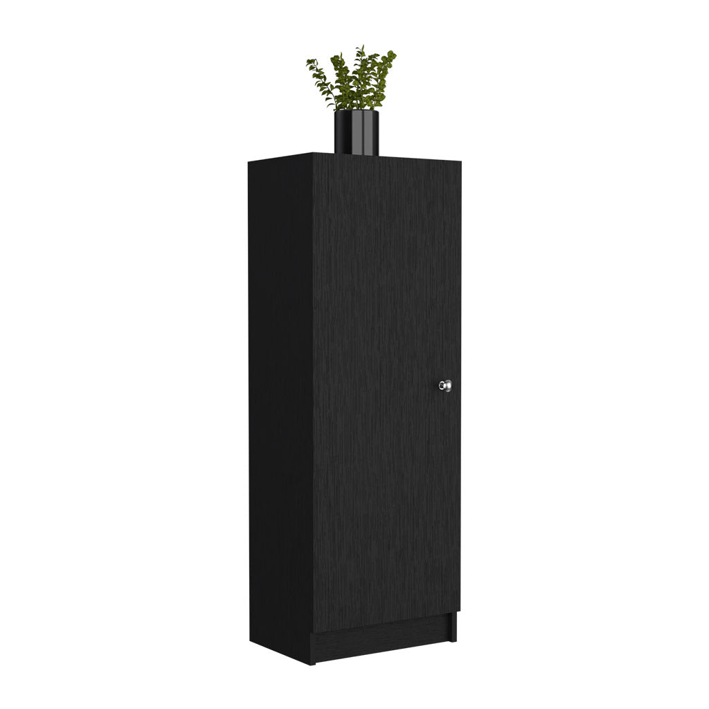 Black Pantry Cabinet - 12.3" W x 16.9" D x 47.4" H for Living Room