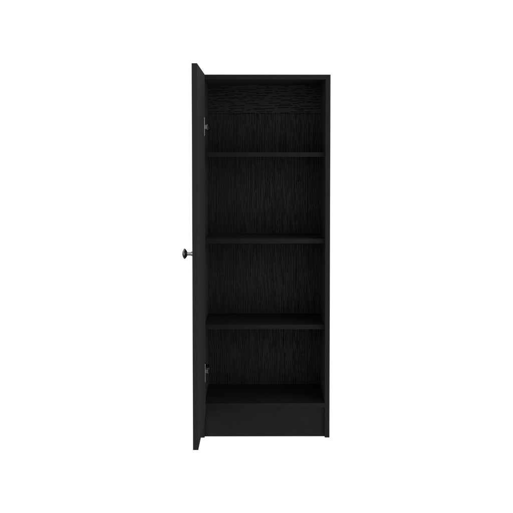 Black Pantry Cabinet - 12.3" W x 16.9" D x 47.4" H for Living Room