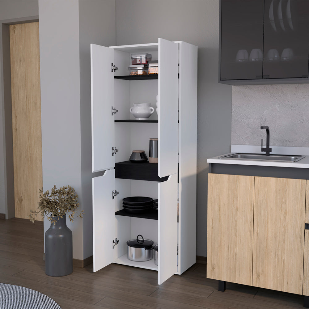 Multistorage Kitchen Pantry - White & Black | Efficient Storage