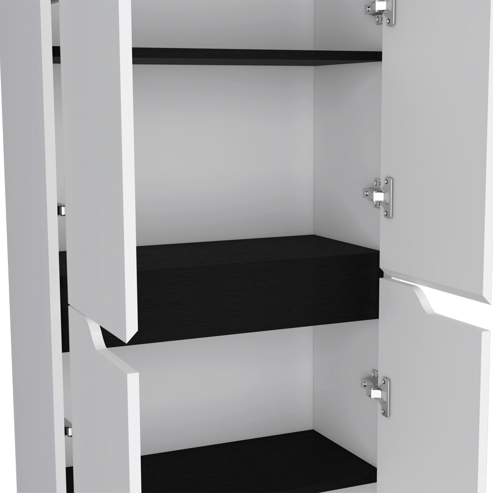 Multistorage Kitchen Pantry - White & Black | Efficient Storage