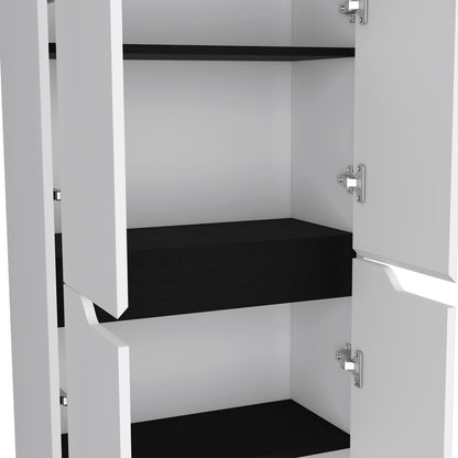 Multistorage Kitchen Pantry - White & Black | Efficient Storage