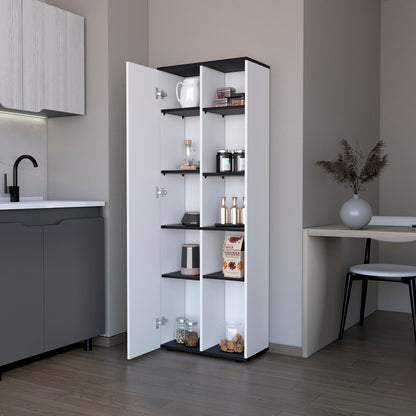 Multistorage Kitchen Pantry Lane - White/Black Cabinet