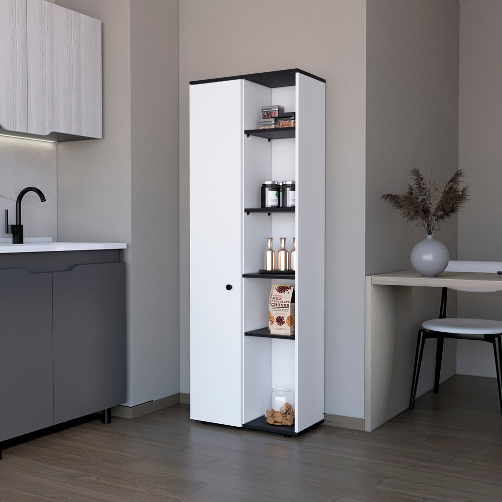 Multistorage Kitchen Pantry Lane - White/Black Cabinet