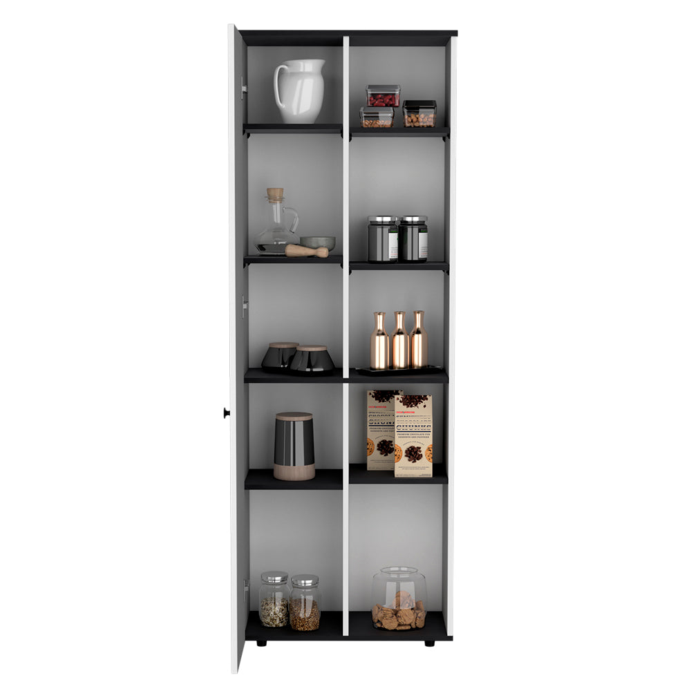 Multistorage Kitchen Pantry Lane - White/Black Cabinet