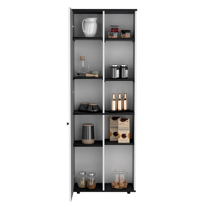 Multistorage Kitchen Pantry Lane - White/Black Cabinet