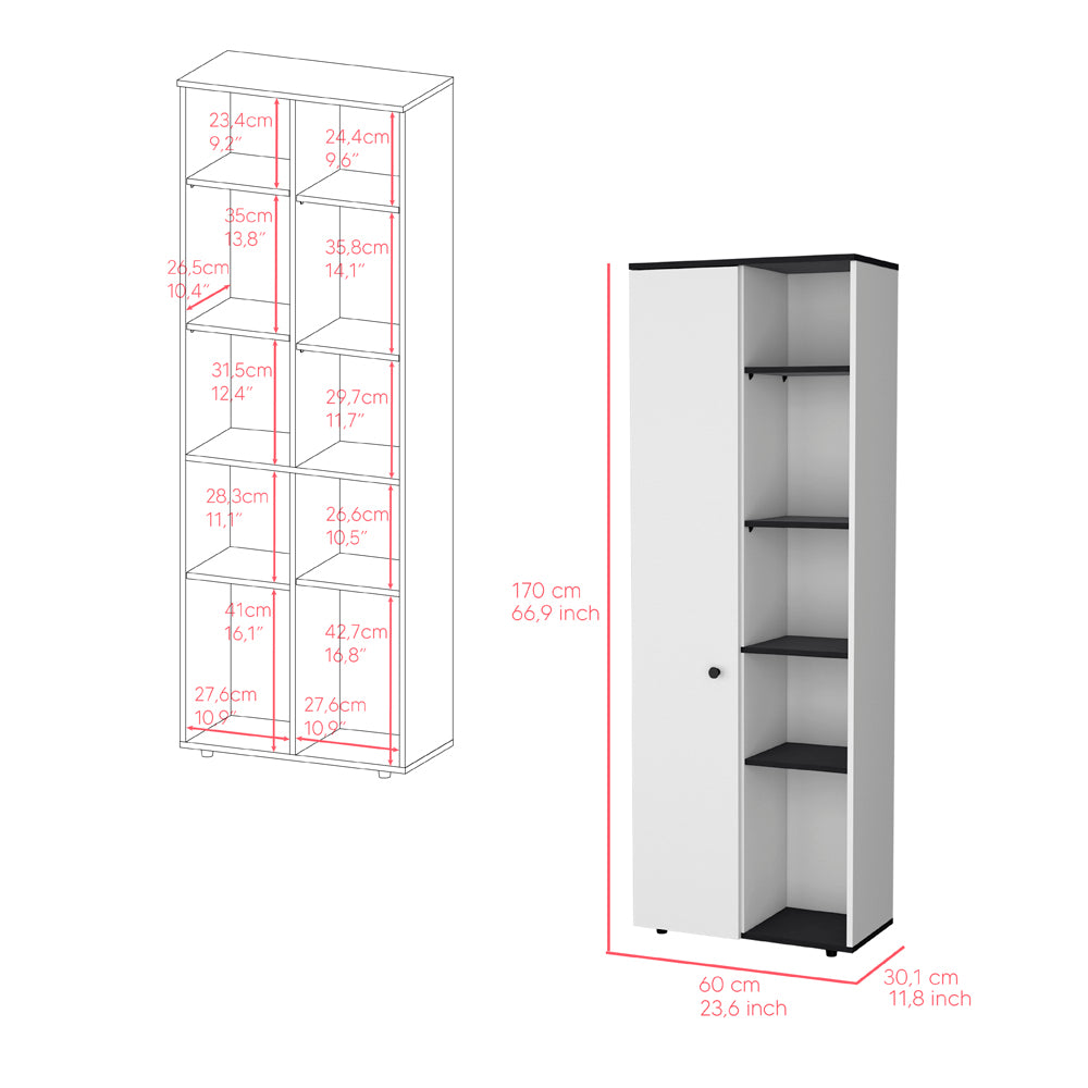 Multistorage Kitchen Pantry Lane - White/Black Cabinet