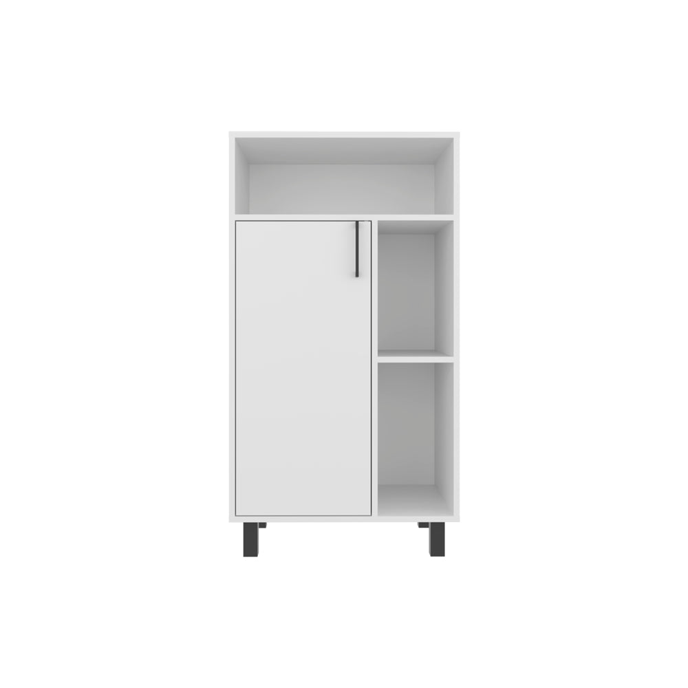 White Engineered Wood Bedroom Shoe Cabinet - 15.7"W x 23.6"D x 43.9"H for Living Room