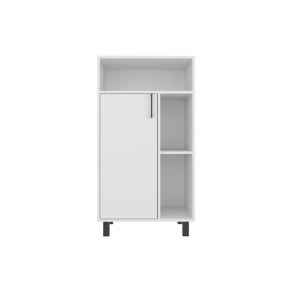White Engineered Wood Bedroom Shoe Cabinet - 15.7"W x 23.6"D x 43.9"H for Living Room