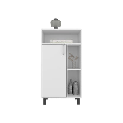 White Engineered Wood Bedroom Shoe Cabinet - 15.7"W x 23.6"D x 43.9"H for Living Room