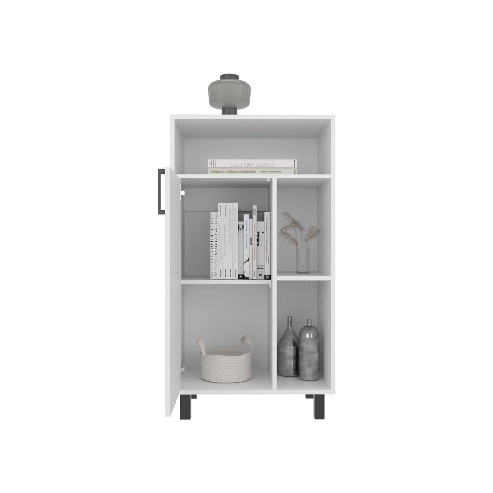White Engineered Wood Bedroom Shoe Cabinet - 15.7"W x 23.6"D x 43.9"H for Living Room