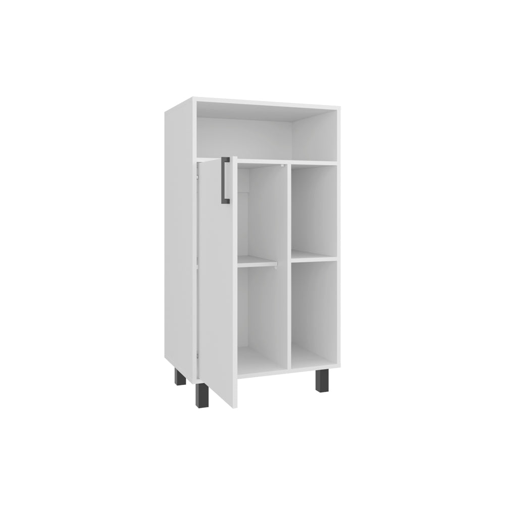 White Engineered Wood Bedroom Shoe Cabinet - 15.7"W x 23.6"D x 43.9"H for Living Room
