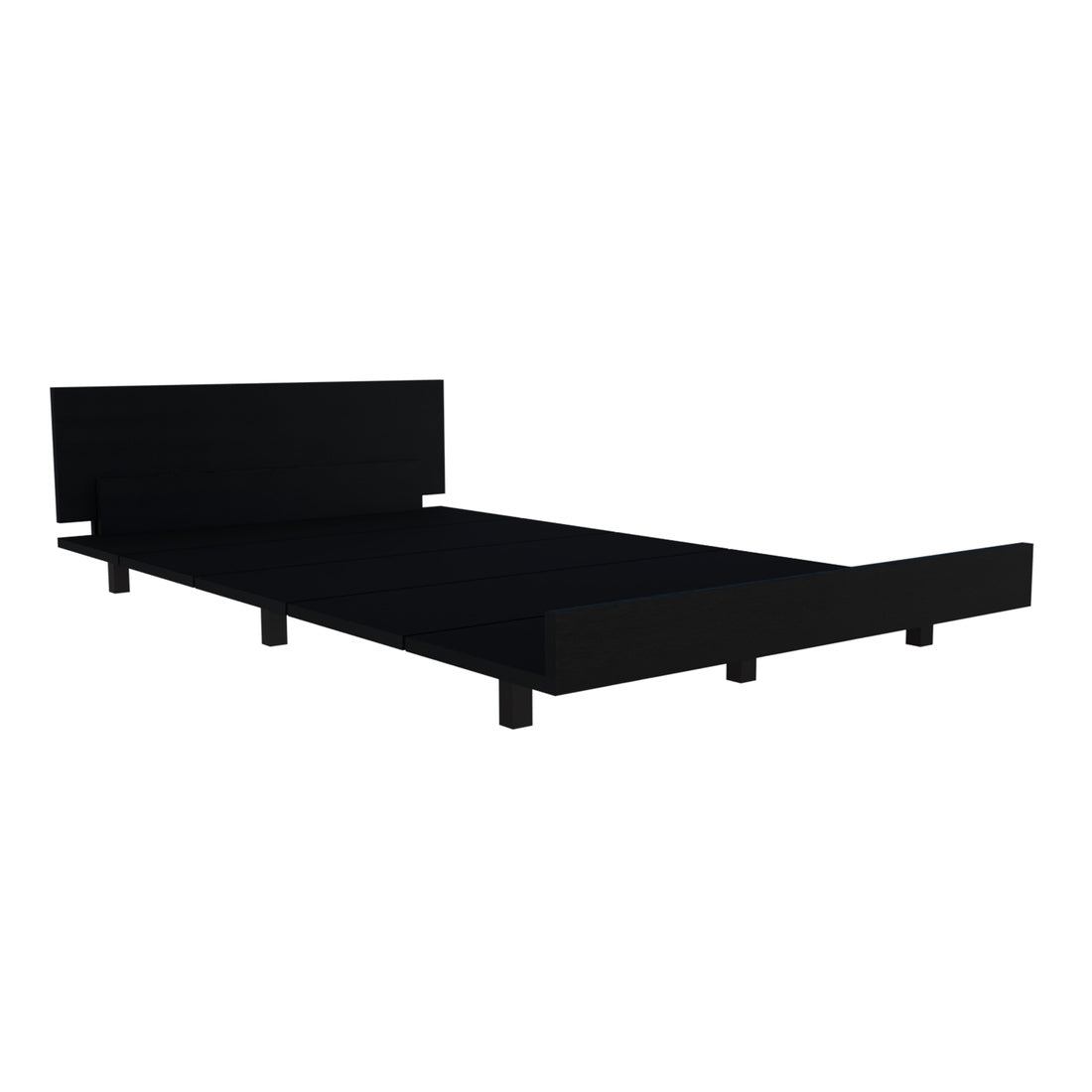 Twin Bed Frame Cervants - Black Engineered Wood