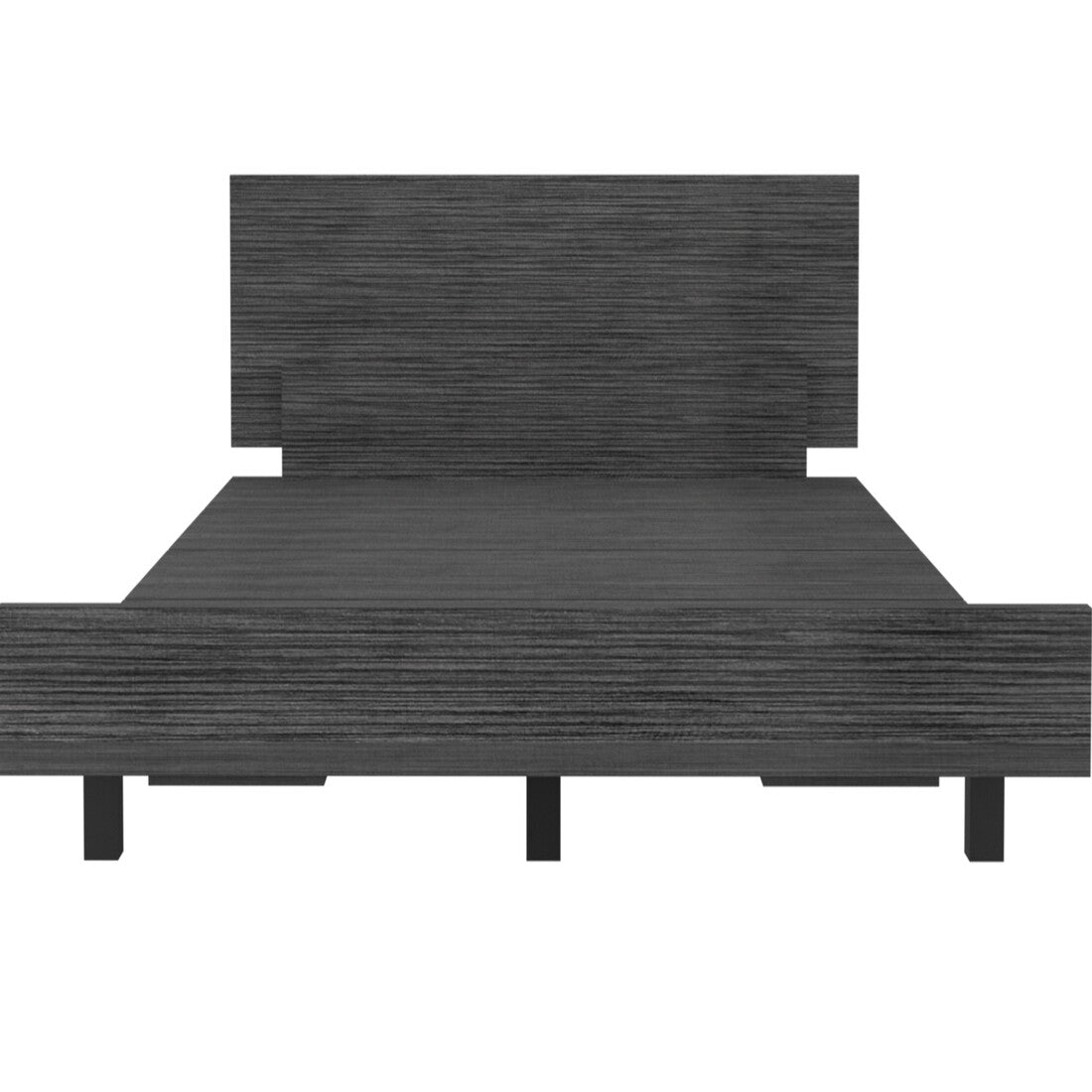 Gray Twin Bed Frame - Engineered Wood Base for Bedroom