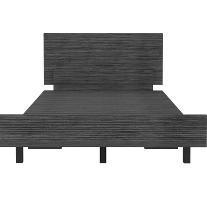 Gray Twin Bed Frame - Engineered Wood Base for Bedroom