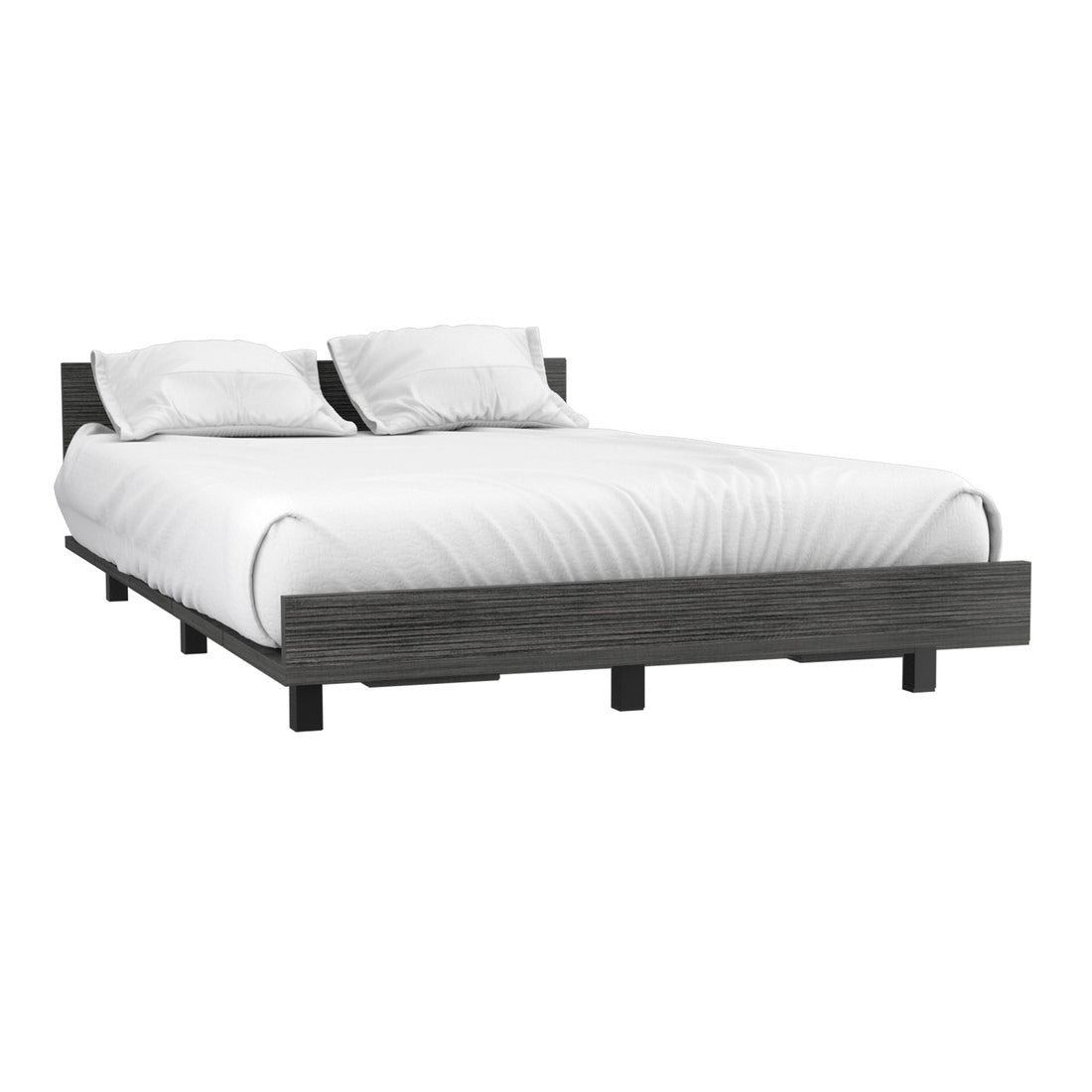 Gray Twin Bed Frame - Engineered Wood Base for Bedroom