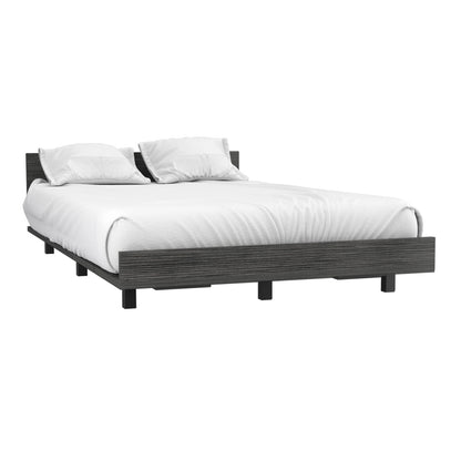 Gray Twin Bed Frame - Engineered Wood Base for Bedroom
