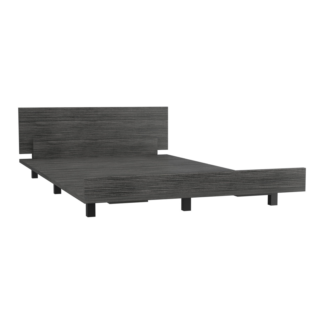 Gray Twin Bed Frame - Engineered Wood Base for Bedroom