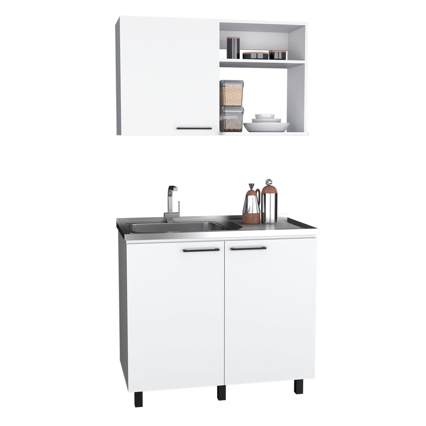 Wall Mounted Kitchen Set White Utility Sink Cabinet for Dining Room