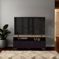 TV Stand, 2 Doors, 2 Shelves, Chesnut / Light Brown