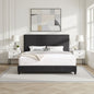 King Size Charcoal Grey Upholstered Platform Bed