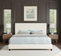 King Size White Boucle Upholstered Platform Bed