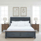 Americana Queen Size Sleigh Bed, Corduroy Blue Finish