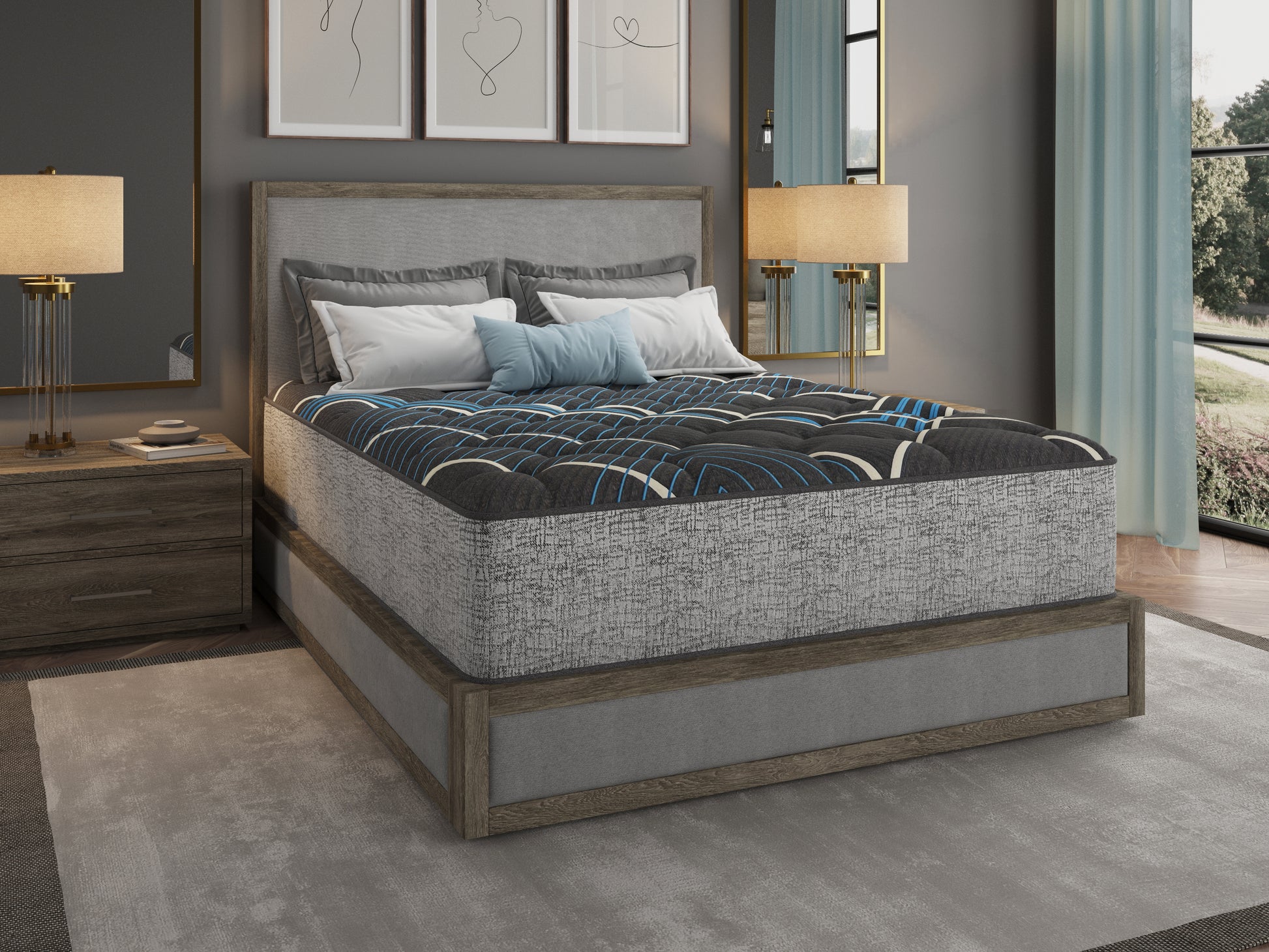 Restonic Comfort Care 14" Hybrid Mattress, Individual Pocketed Coil Mattress , Medium Comfort, King