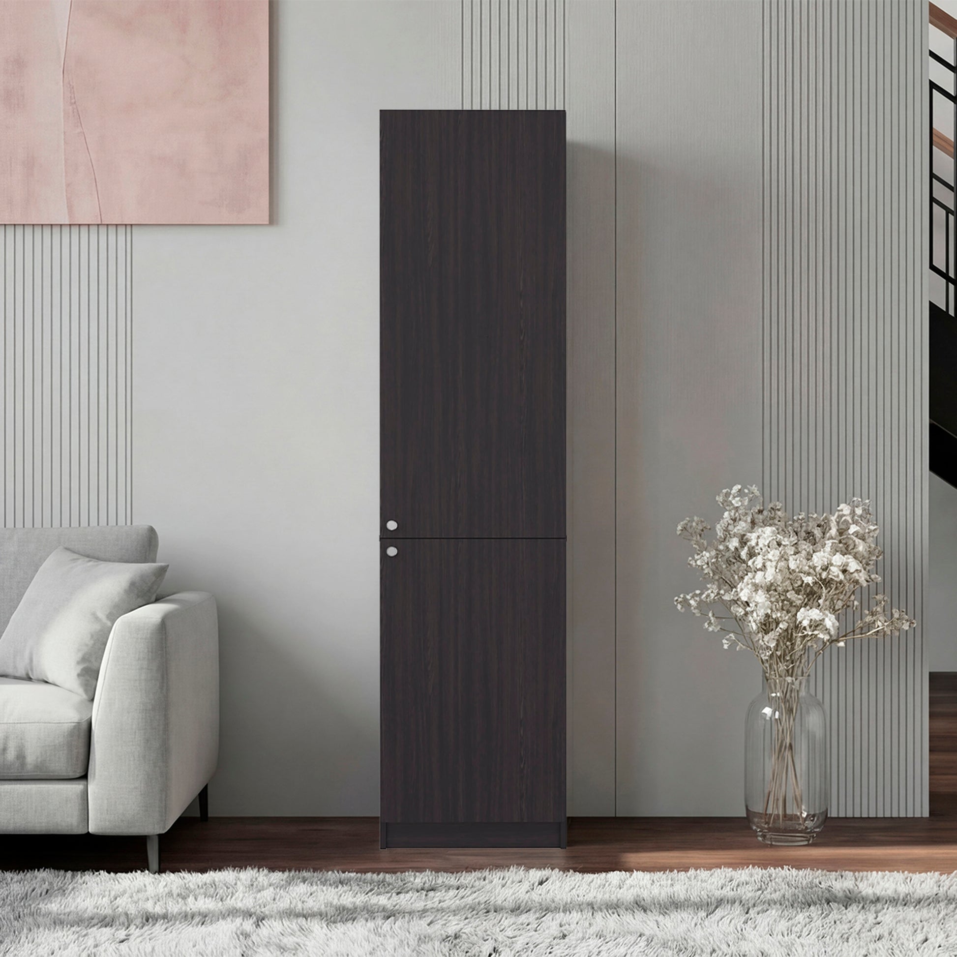 Kudai Storage Cabinet with 5 Shelves for Books and Decorative Items, Modern Design, Wenge