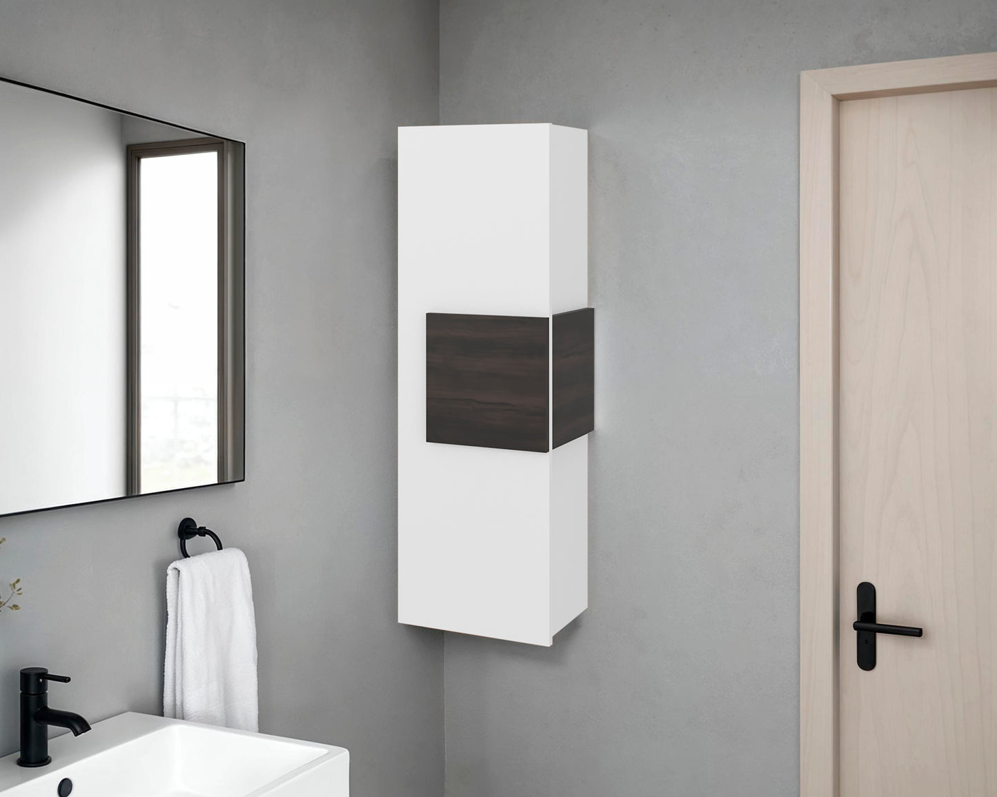 FM FURNITURE  Nottingham Medicine Cabinet, Three Interior Shelves,WHITE